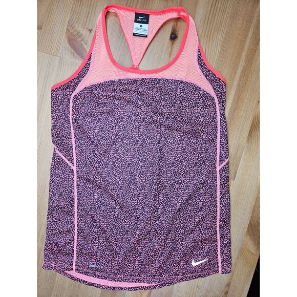 Nike Dri-Fit Women's Racerback Tank Top Small Pink Leopard Print - Picture 4 of 8